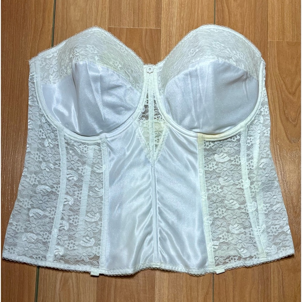 Dominique White Lace Corset Bra